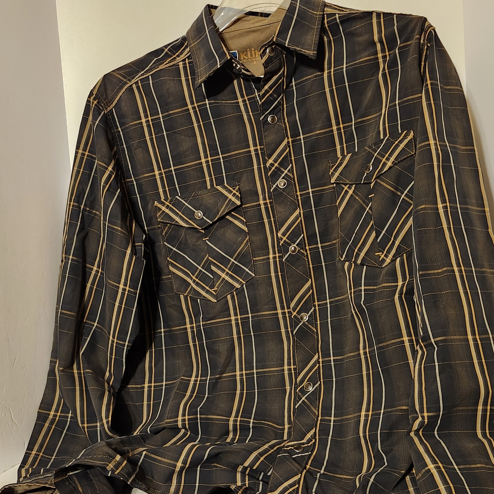 Kuhl Brown Casual Button Down Shirt with Western Flair